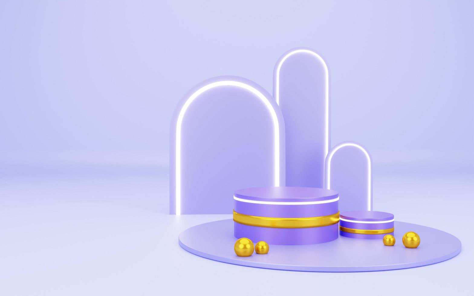 3D elegantes Podium für Produktplatzierung und Display mit Hintergrund. 3D-Rendering geometrische Form, Bühne für Auszeichnungen auf der Website in Modern. foto