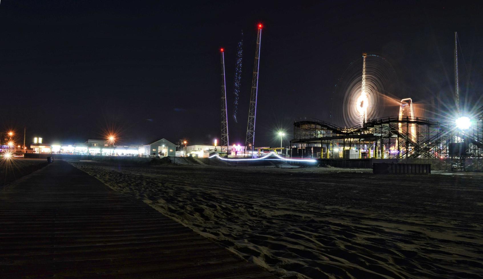 Luftaufnahme der Strandpromenade von Wildwood, New Jersey foto