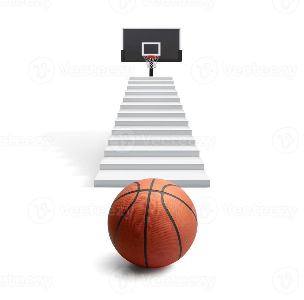 Basketballbälle für Sport und Spiel. Visionskonzept erfolgreich. 3D-Rendering foto