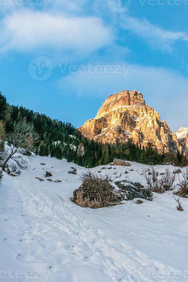 dolomiten riesiger panoramablick im winter sassongher foto