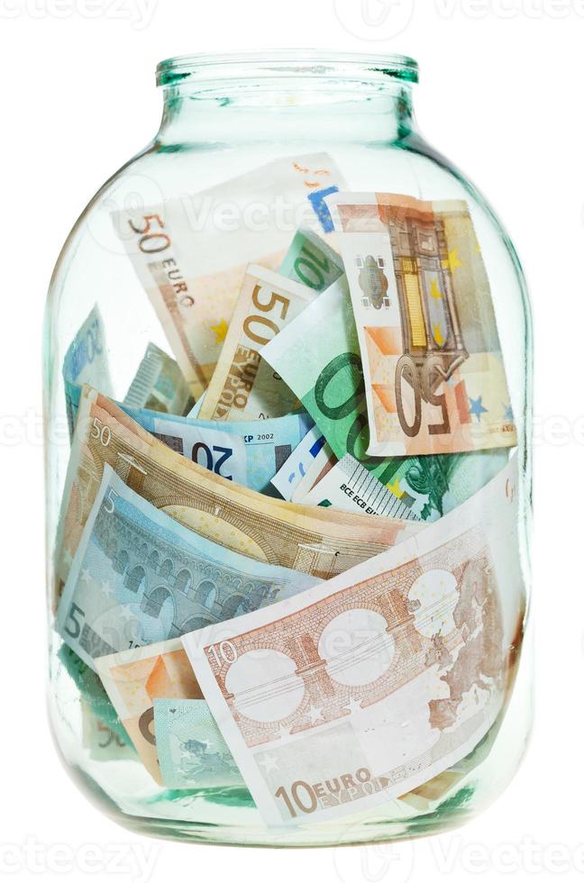 Euro Geld im Glas sparen foto