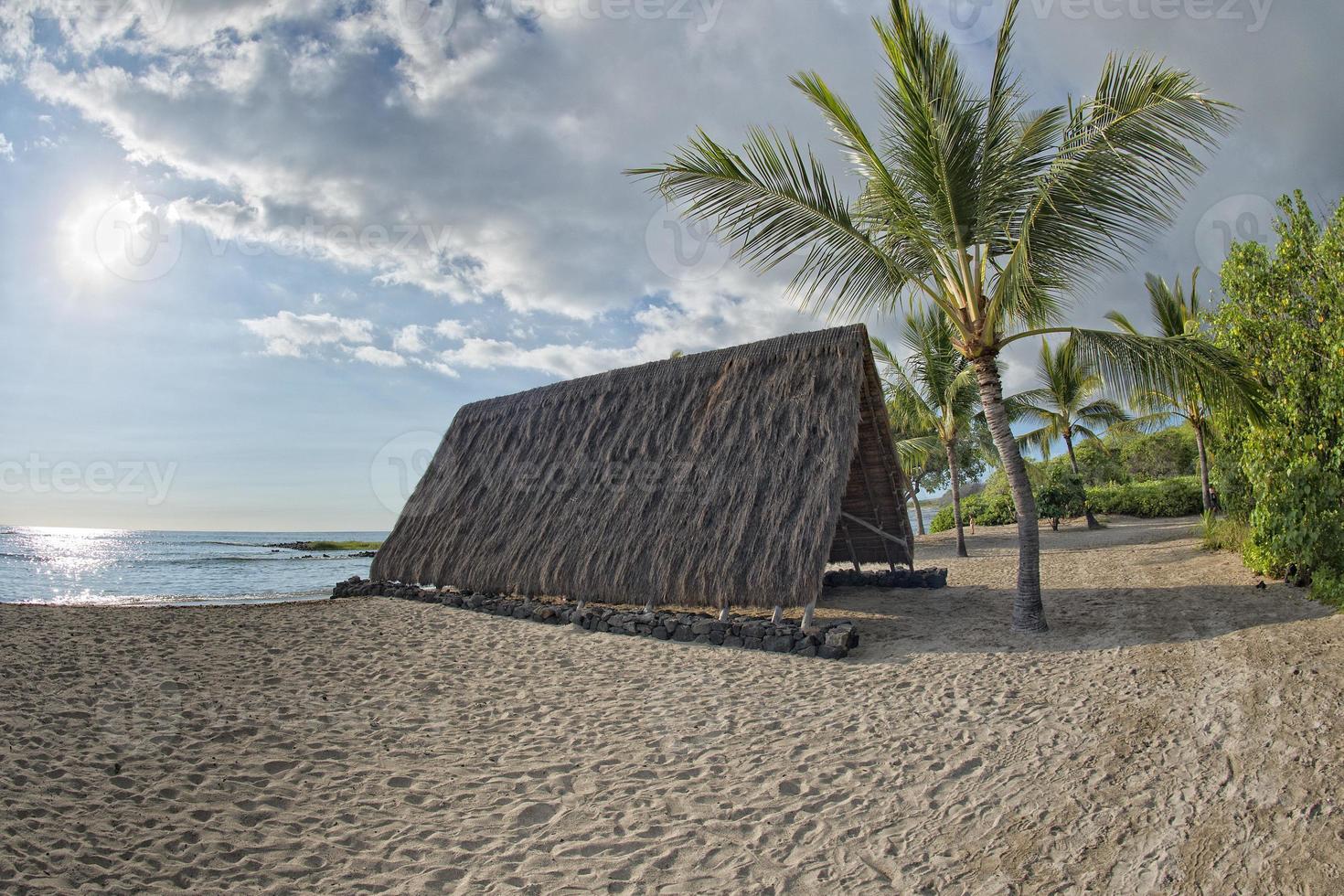 Hawaiianische Hütte am Strand foto