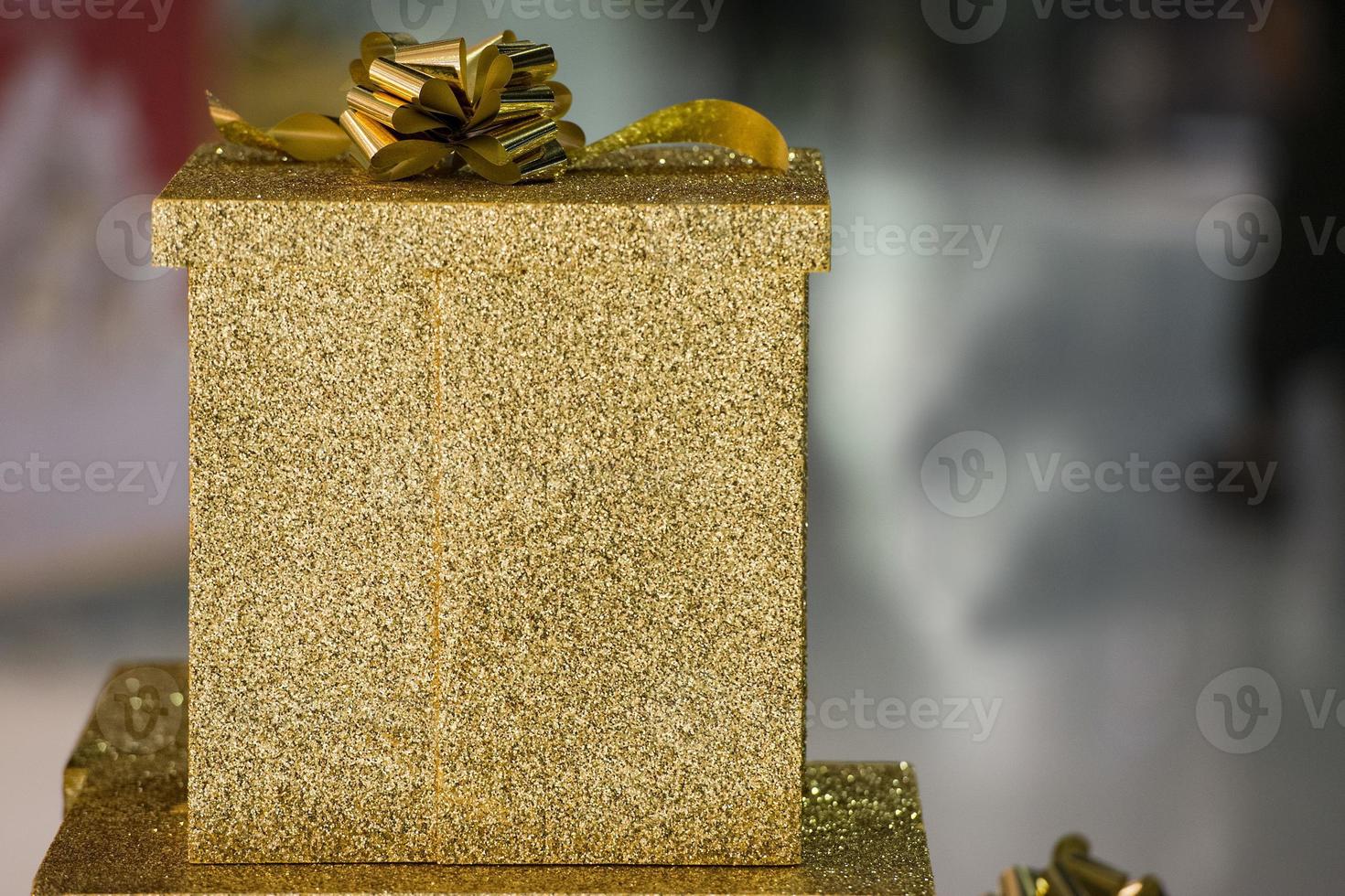 goldene Weihnachtsbox foto