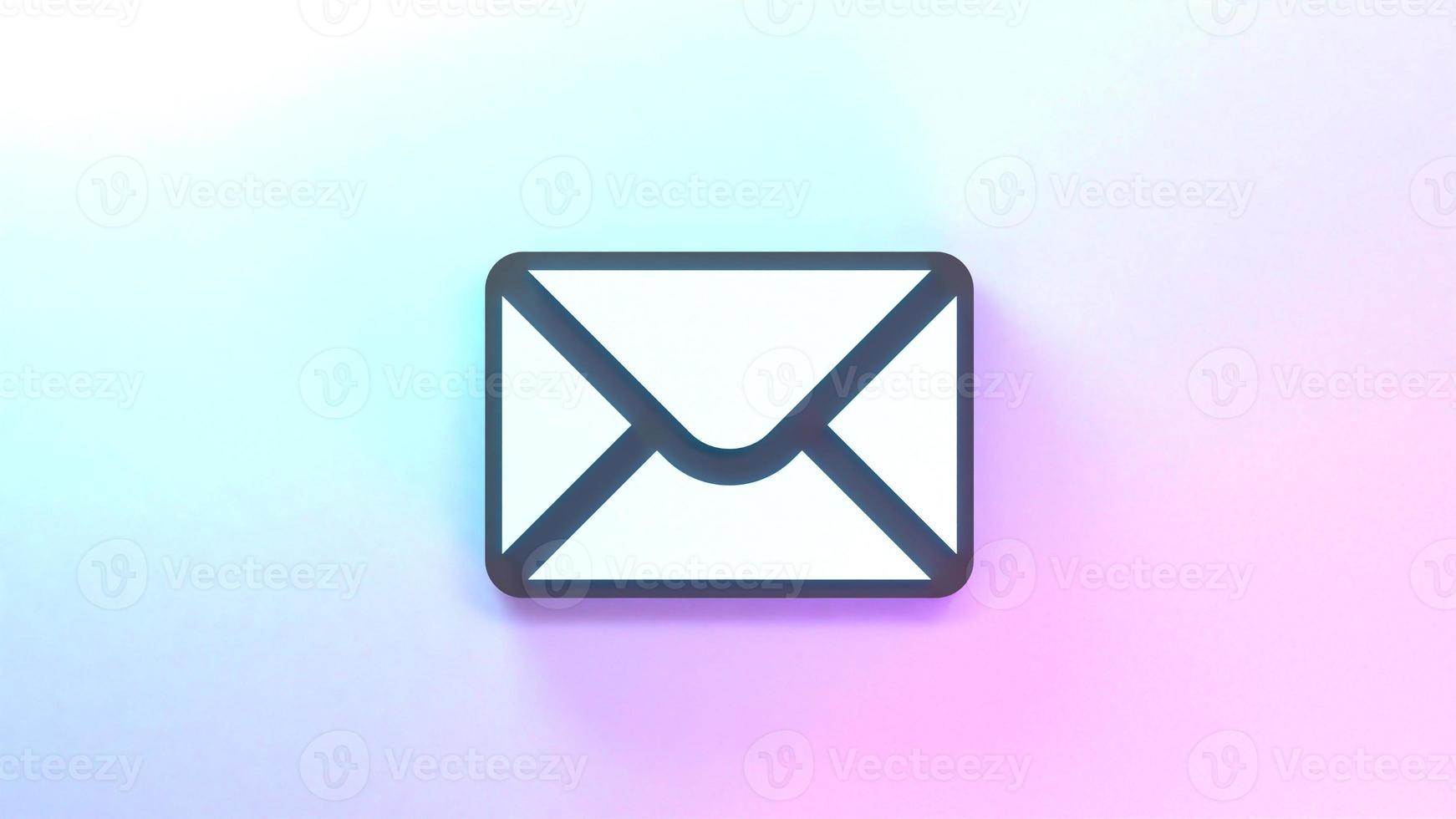 Brief- oder Nachrichtensymbol. 3D-Darstellung. foto