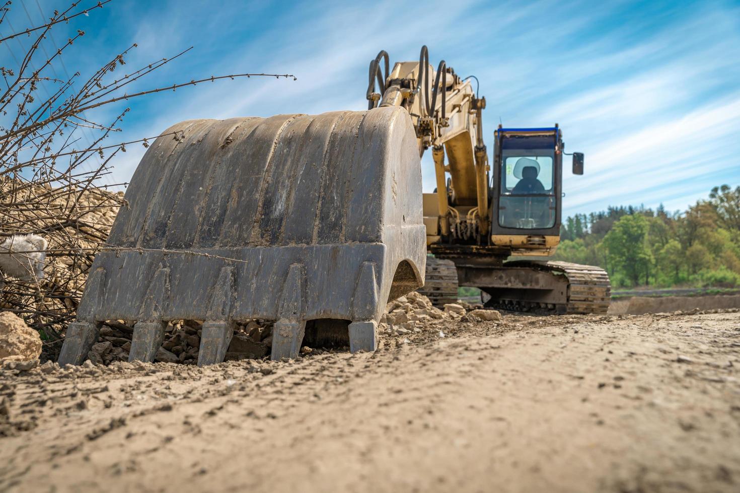 Bagger auf der Baustelle geparkt foto