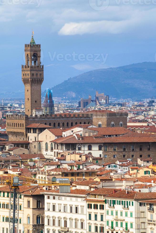 oben ansicht der stadt florenz mit palazzo vecchio foto