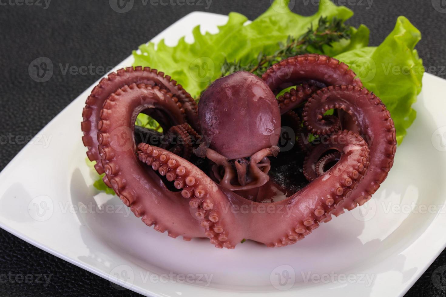 gekochter Oktopus mit Kräutern foto