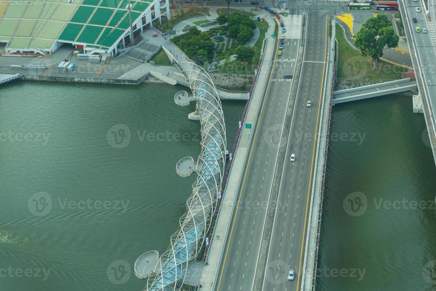 Blick auf die Skyline der Stadt Singapur foto