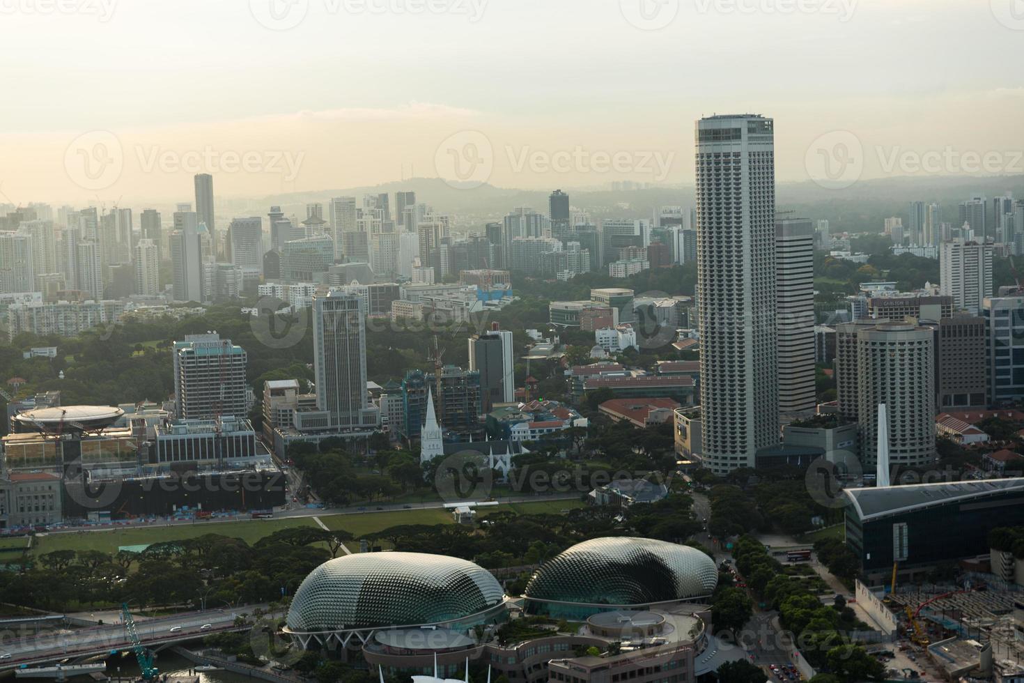 Blick auf die Skyline der Stadt Singapur foto