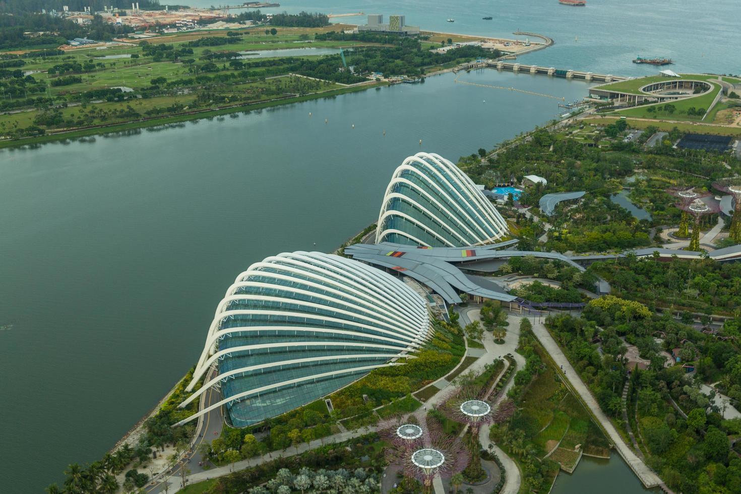 Blick auf die Skyline der Stadt Singapur foto