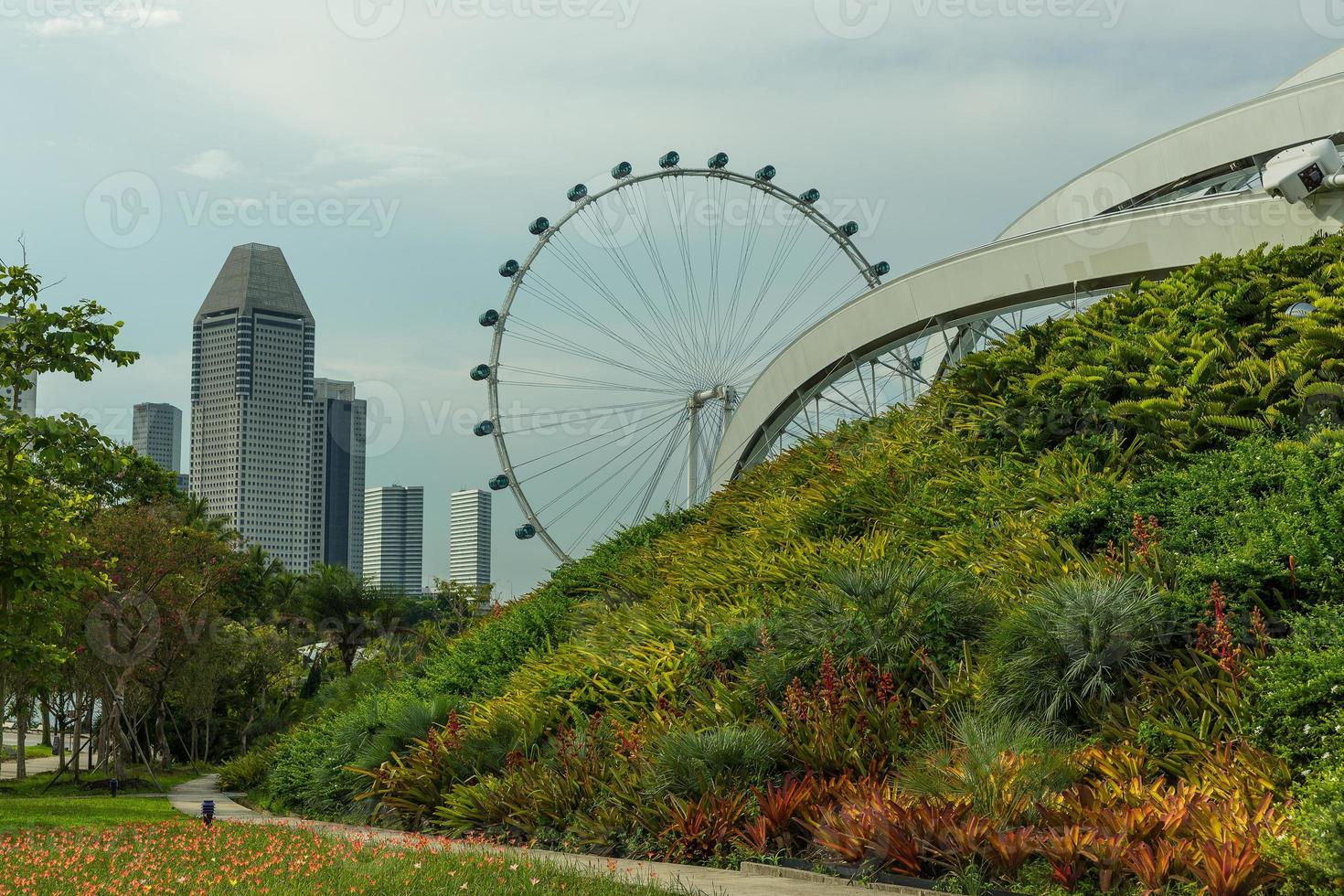 Blick auf die Skyline der Stadt Singapur foto