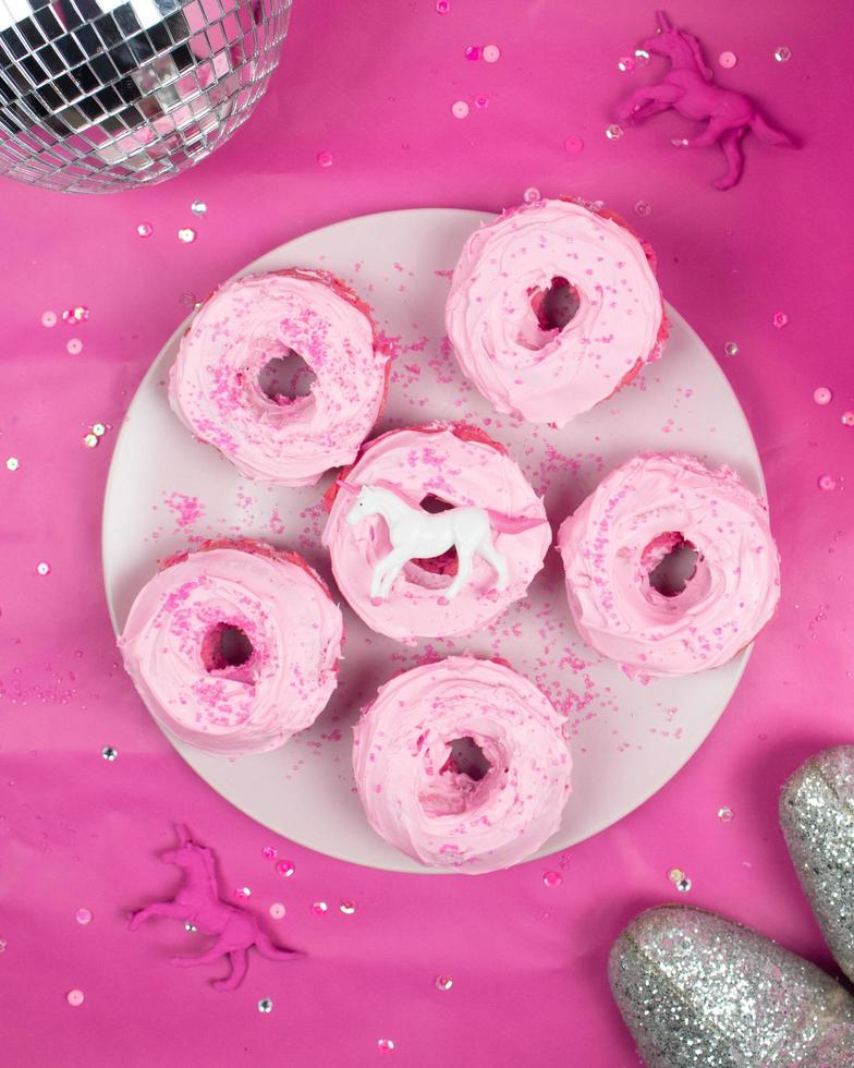 sechs rosa Donuts foto