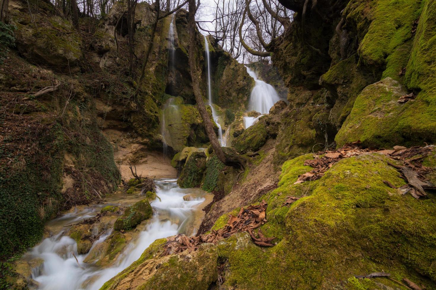 Langzeitbelichtungsansicht des Streams foto