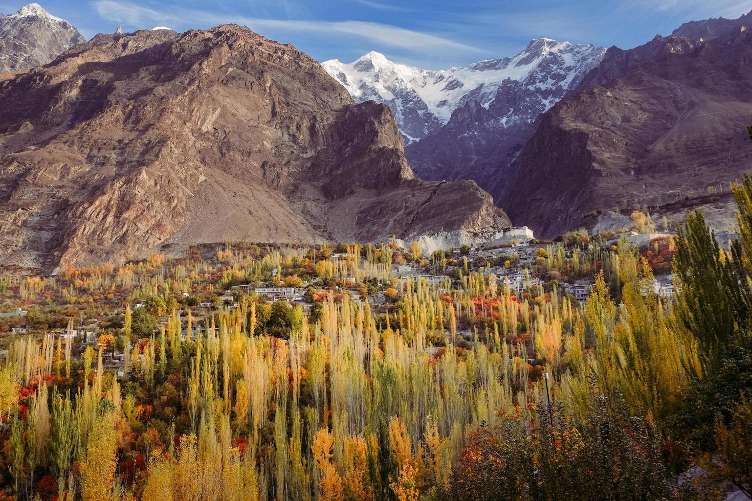 Herbstszene im Hunza-Tal foto