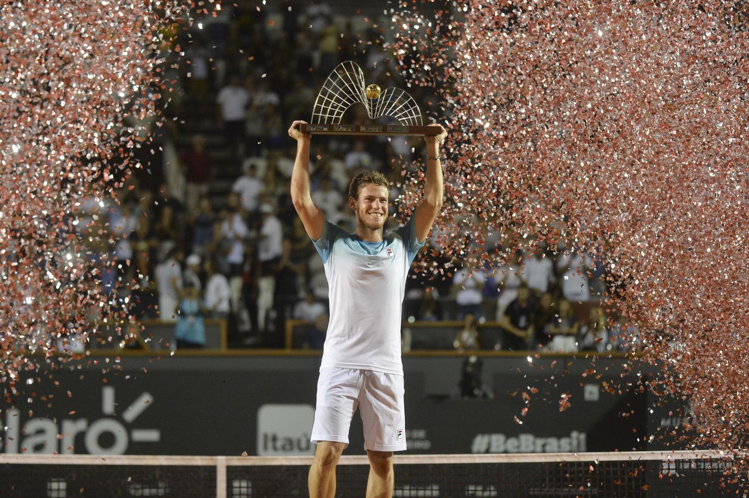 rio de janeiro, brasilien - 25. februar 2017 - diego schwartzman arg letztes spiel während rio open 2018 im jockey club brasileiro. foto