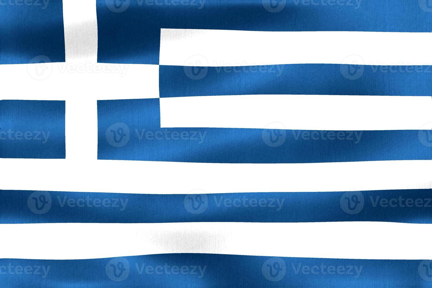 griechische flagge - realistische wehende stoffflagge foto