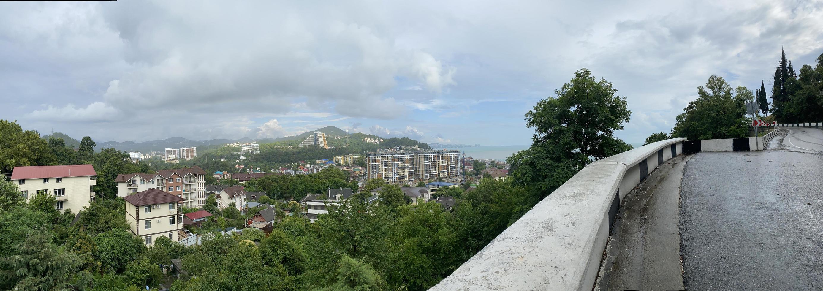 Panorama der Stadtlandschaft von Dagomys, Draufsicht. foto