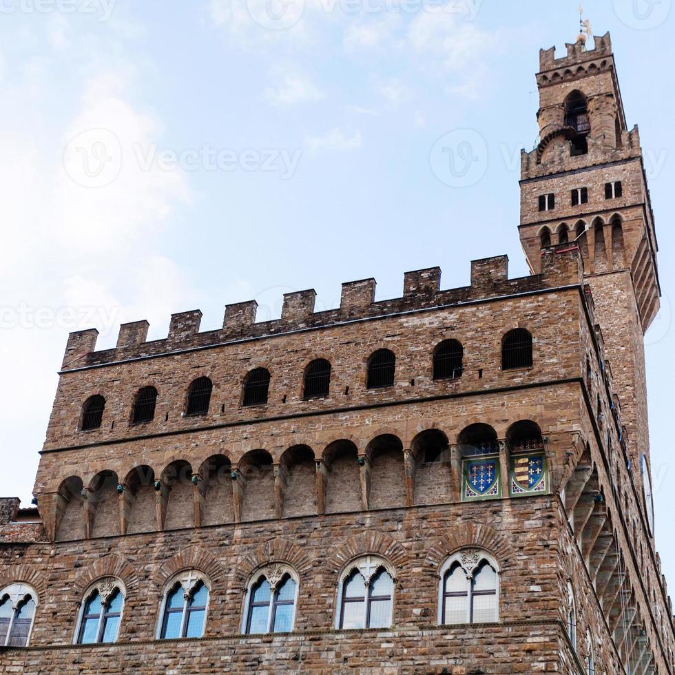 Bau des Palazzo Vecchio am Morgen foto