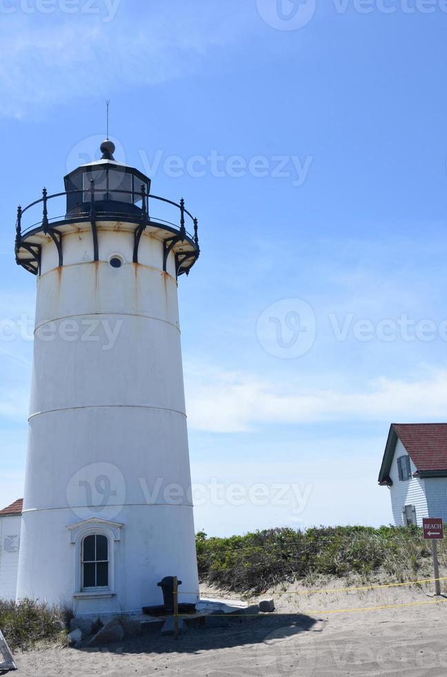 Cape Cods Race Point Lighthouse Tower aus nächster Nähe foto