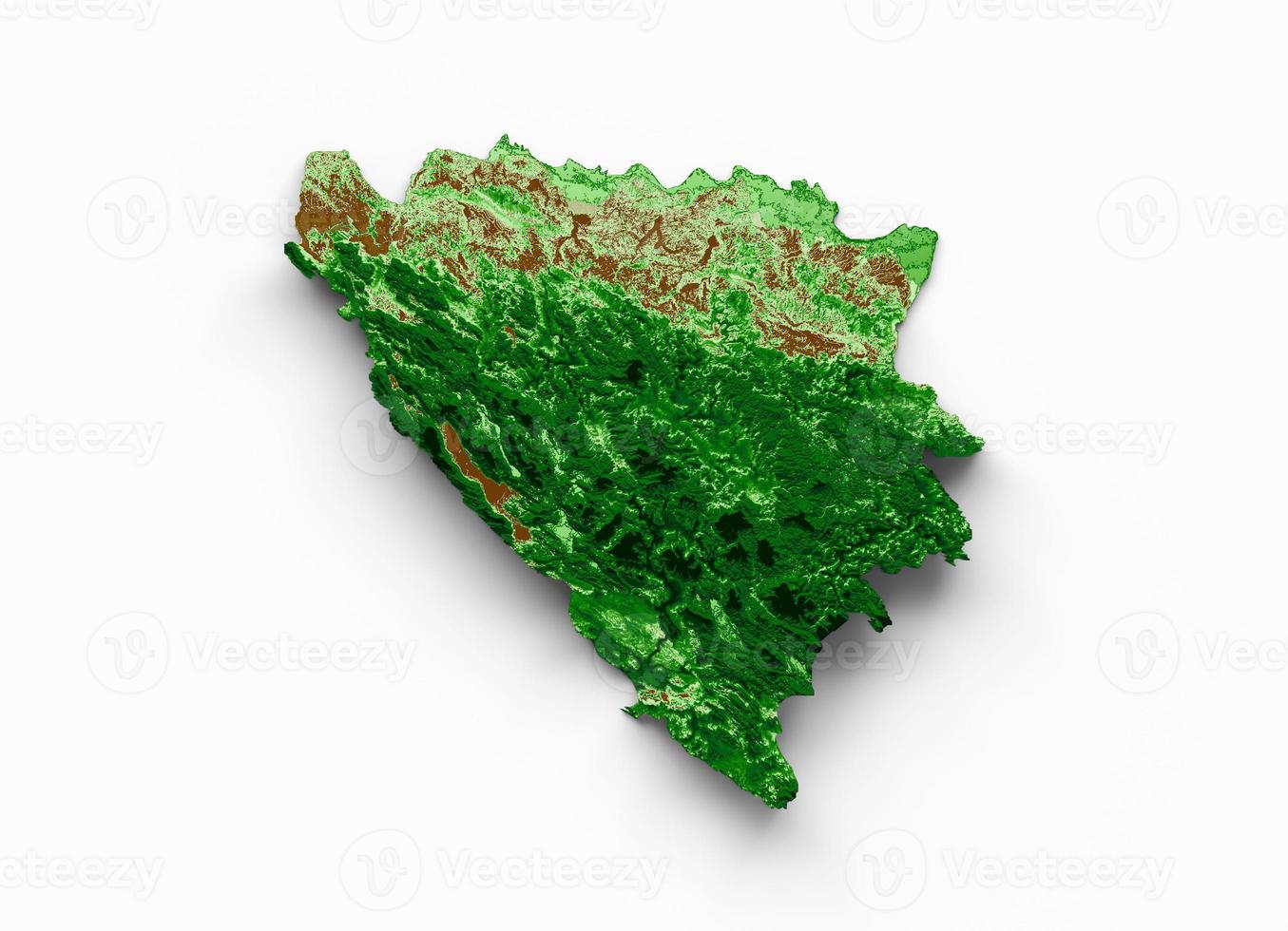 bosnien und herzegowina topografische karte 3d realistische kartenfarbe 3d illustration foto