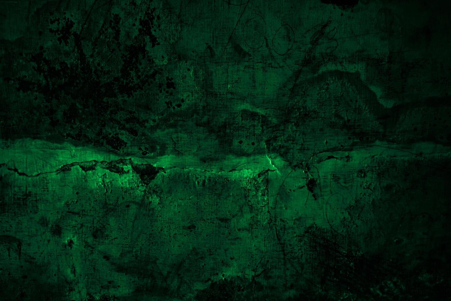 beängstigend dunkelgrüne Grunge Wand Betonzement Textur Hintergrund foto