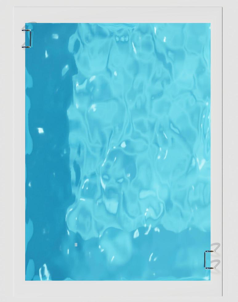 Draufsicht des blauen Schwimmbades, 3D-Darstellung foto