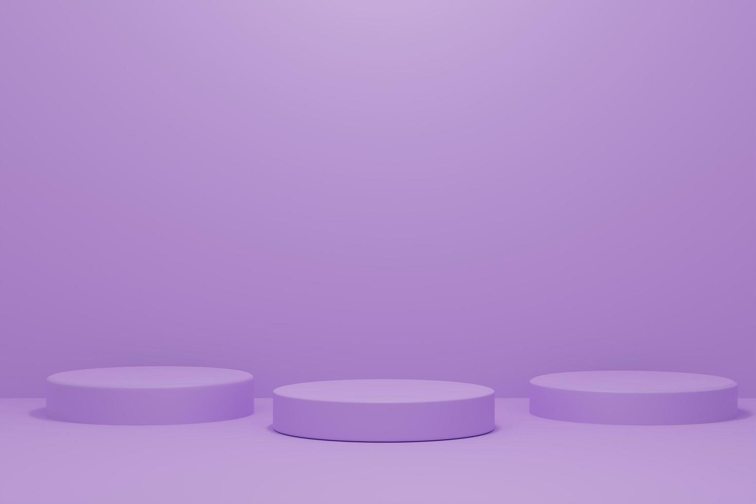 abstrakte Zylinderpodeste auf violettem Hintergrund foto