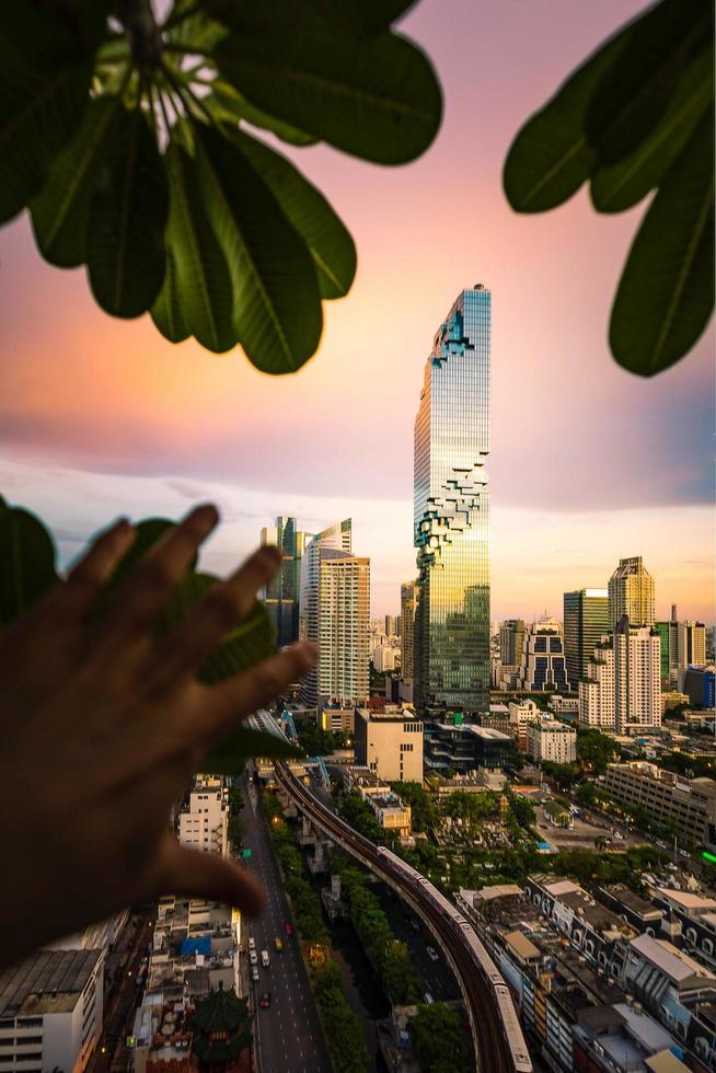 Bangkok Skyline bei Sonnenuntergang foto