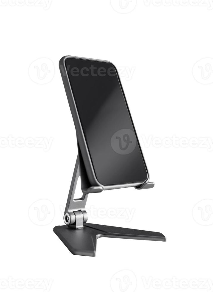 Smartphone-Ständer auf Handyhalter isoliert auf weißem Hintergrund.  12710654 Stock-Photo bei Vecteezy