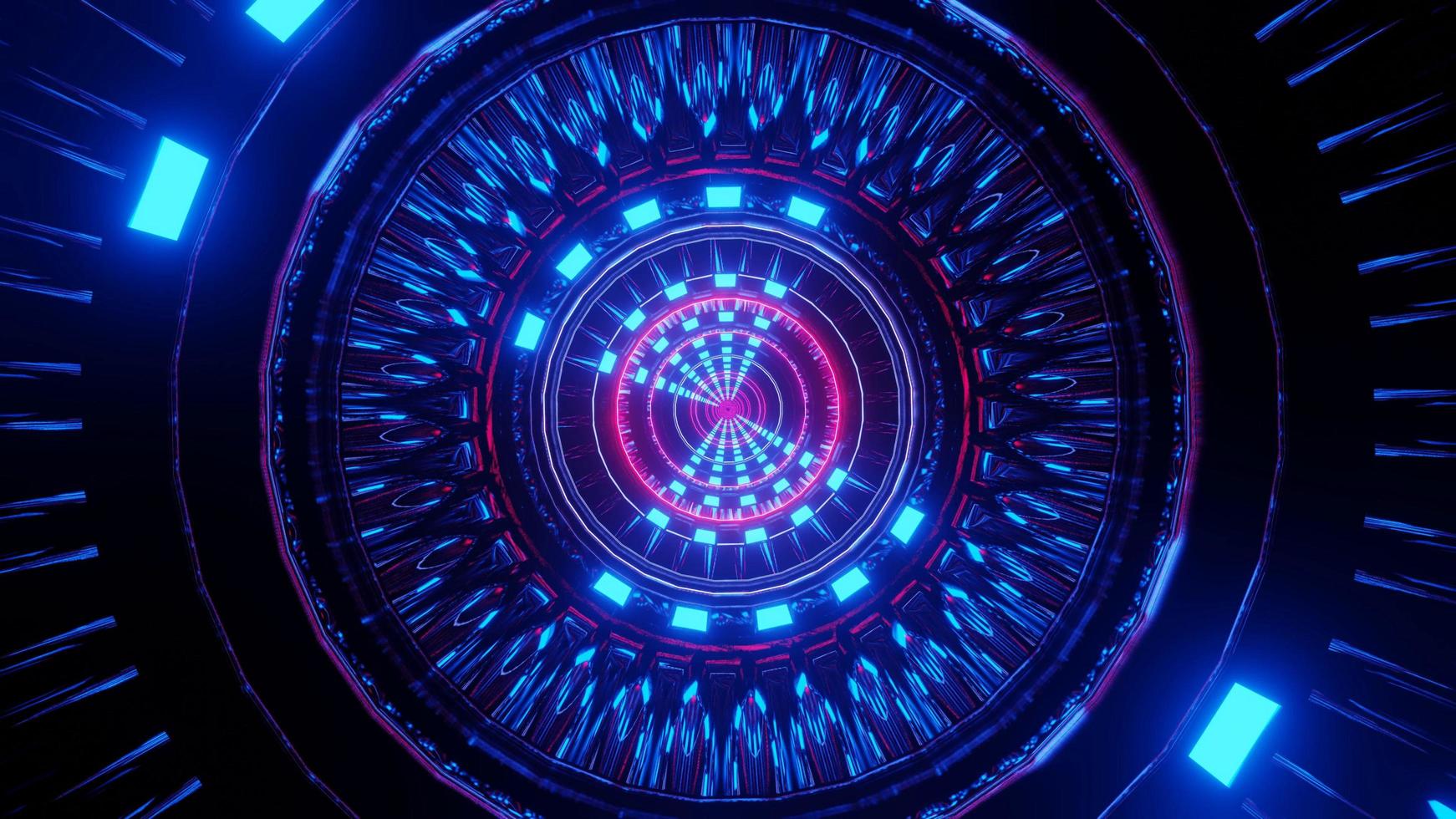 Sci-Fi Neon Gateway 3D Illustration Hintergrund foto