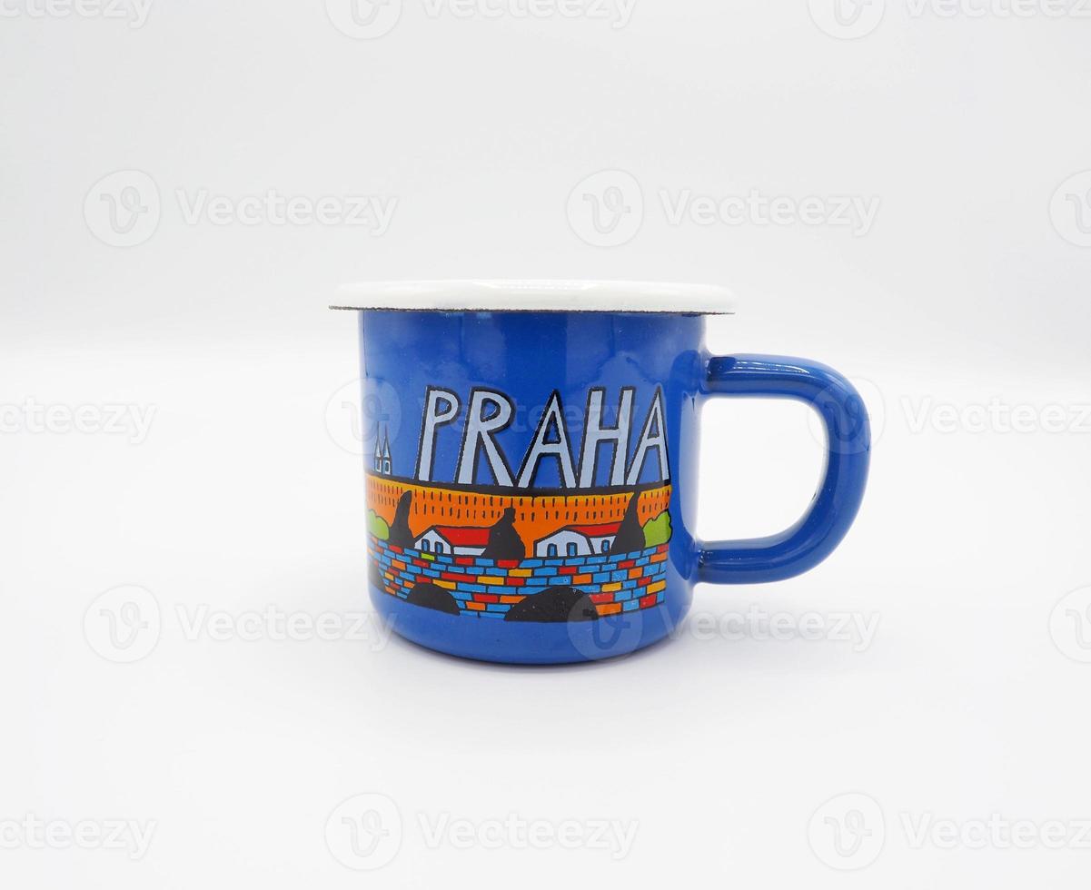 kleine winzige und blaue Farbe mit handgefertigter Kunst-Souvenir-Kaffeetasse foto