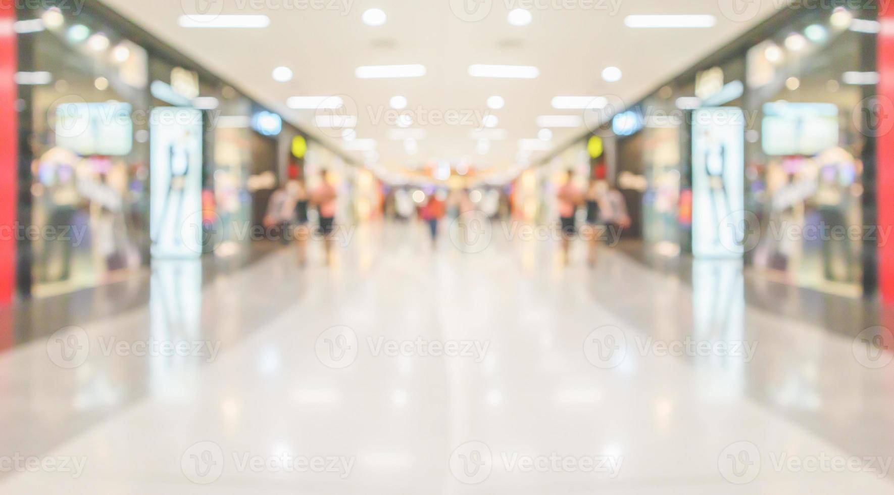 abstrakte Unschärfe modernes Einkaufszentrum Innenhintergrund foto