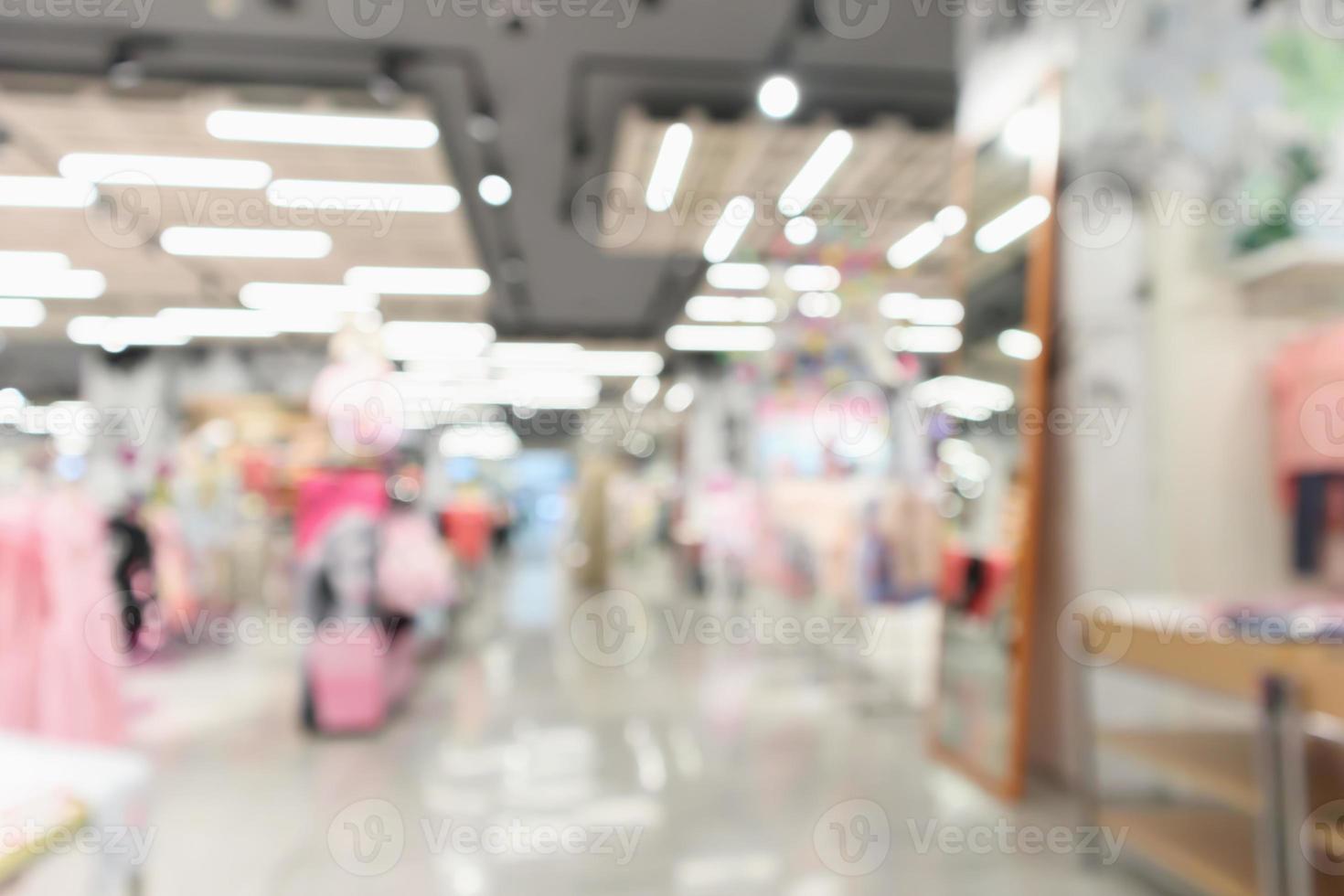 abstrakte Unschärfe Bekleidungsboutique Display Innenraum des Einkaufszentrums Hintergrund foto