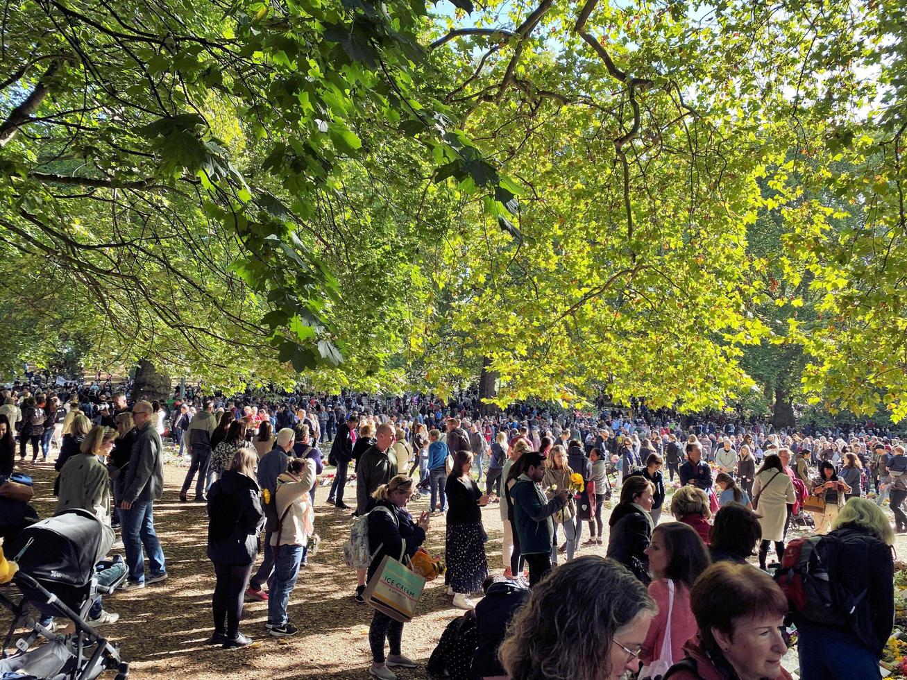 london in großbritannien im september 2022. florale ehren der königin im grünen park in london foto