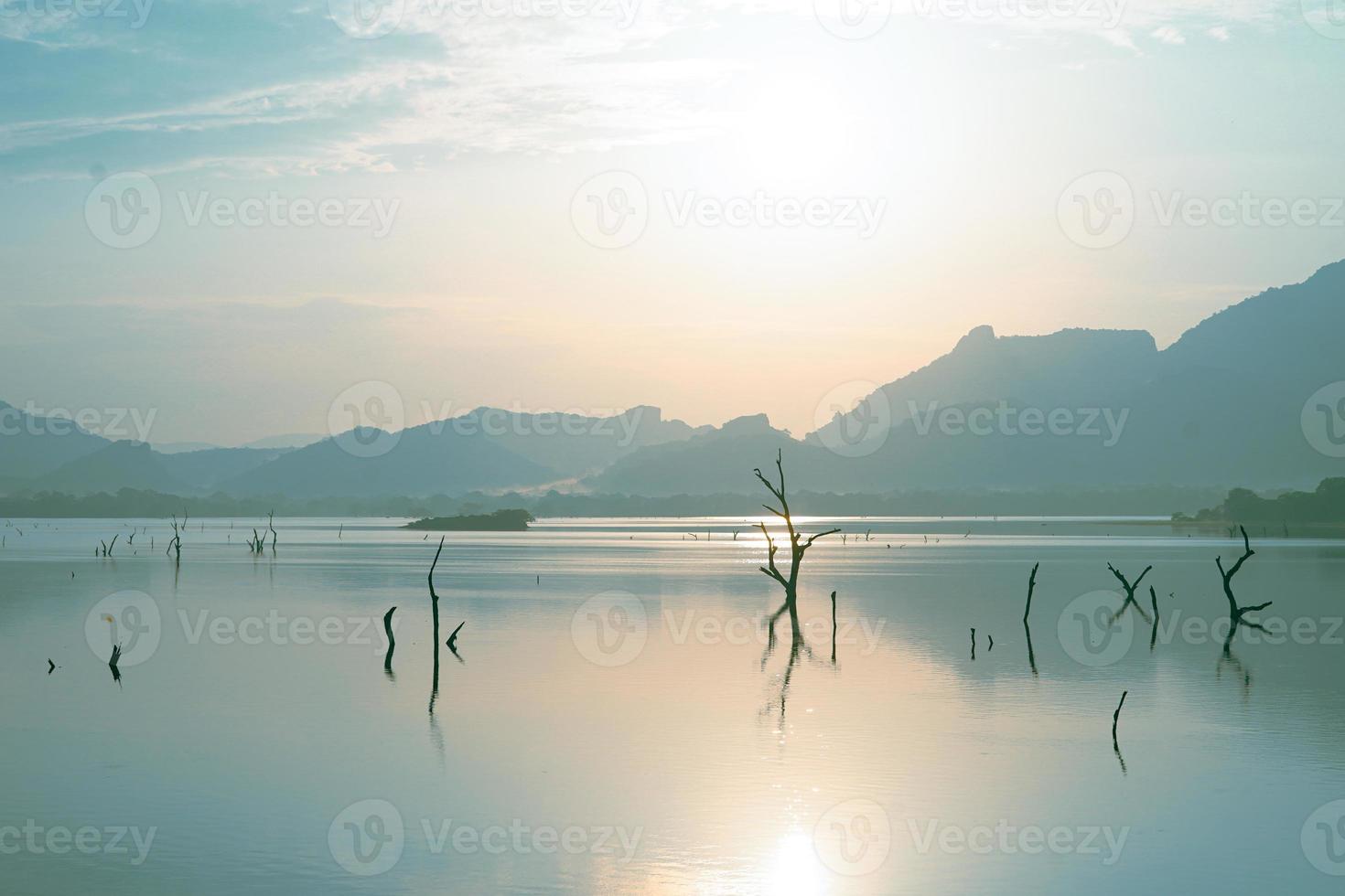 Morgenansicht des Kandalama-Sees, Sri Lanka foto