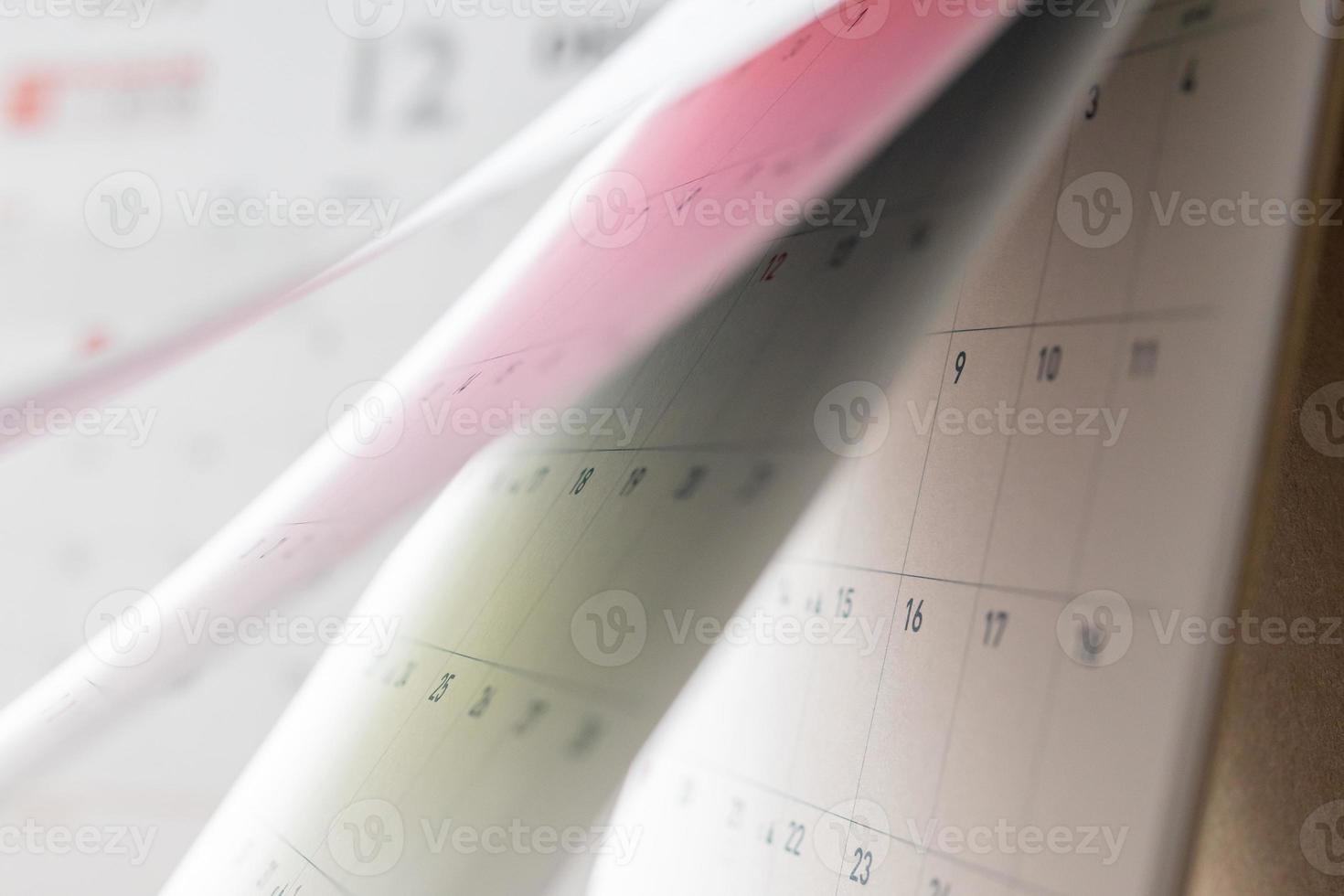 abstrakte Unschärfe Kalenderseite Fliping Sheet Nahaufnahme Hintergrund Business Zeitplan Planung Termin Meeting-Konzept foto