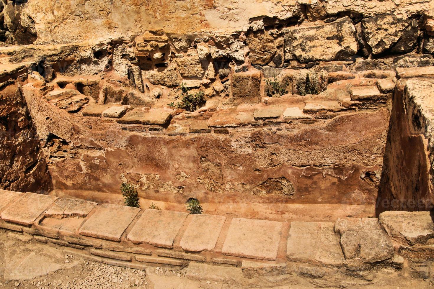 ein blick auf die alte römische stadt beit shean in israel foto