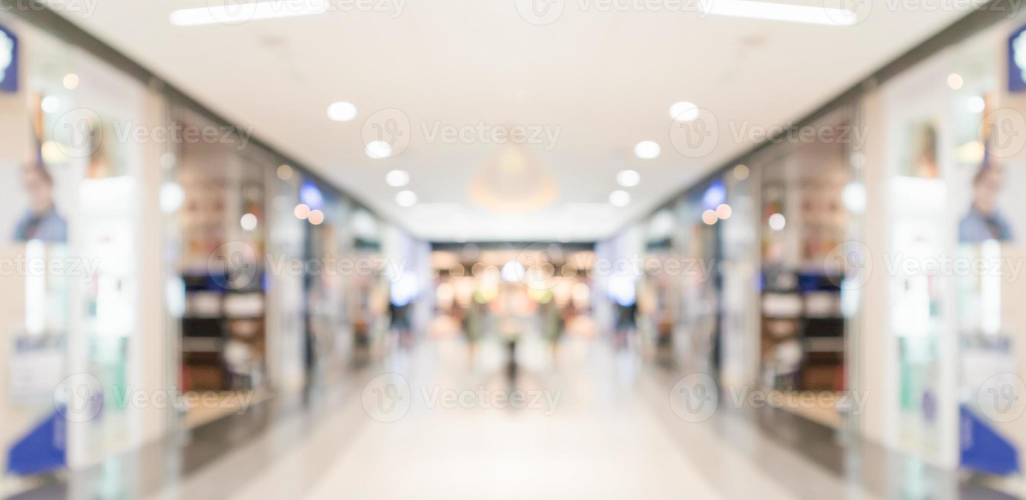 abstrakte Unschärfe modernes Einkaufszentrum Innenhintergrund foto