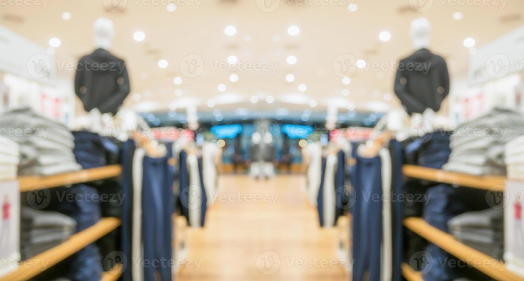 abstrakte Unschärfe Bekleidungsboutique Display Innenraum des Einkaufszentrums Hintergrund foto