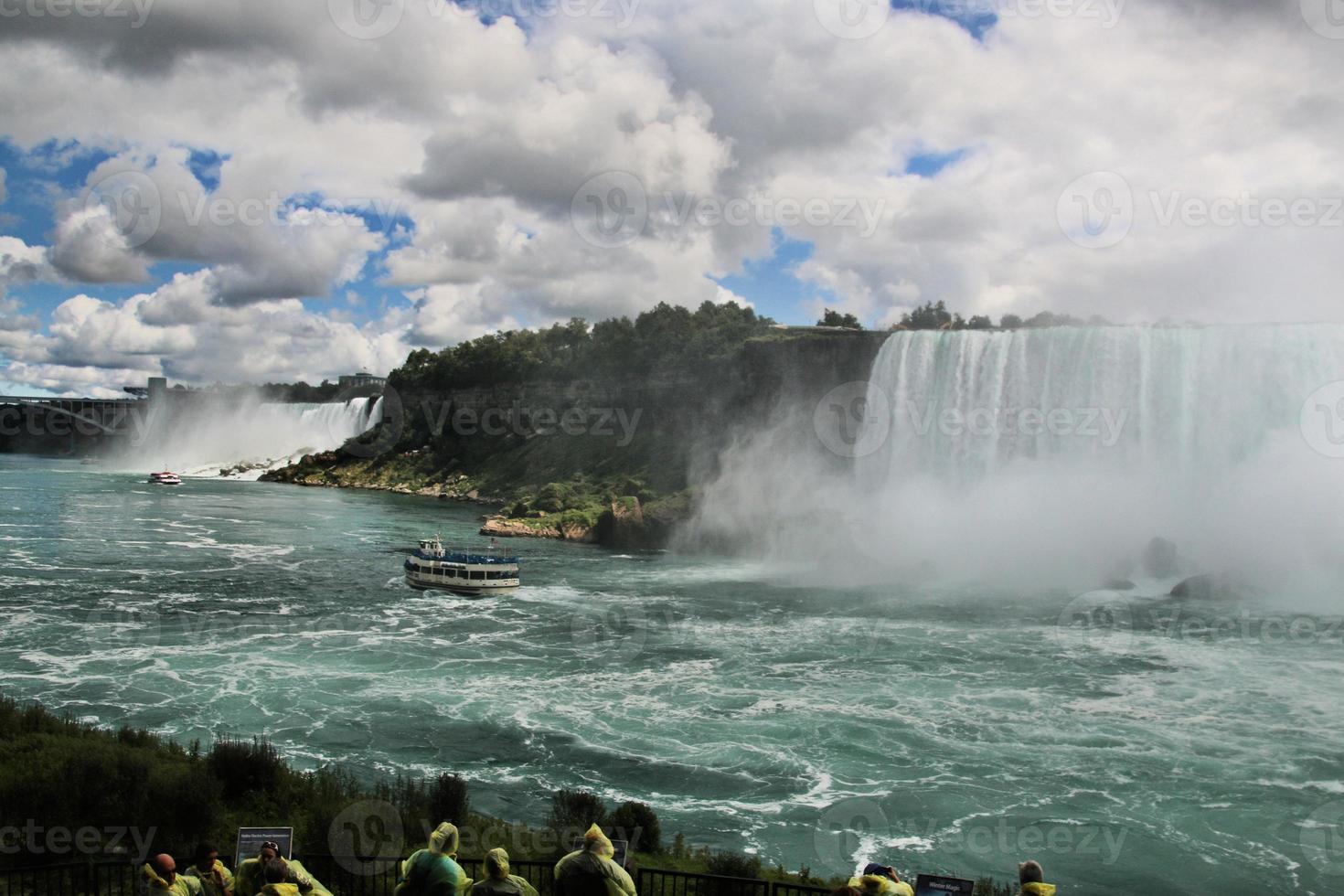 Ein Blick auf die Niagarafälle von der kanadischen Seite foto