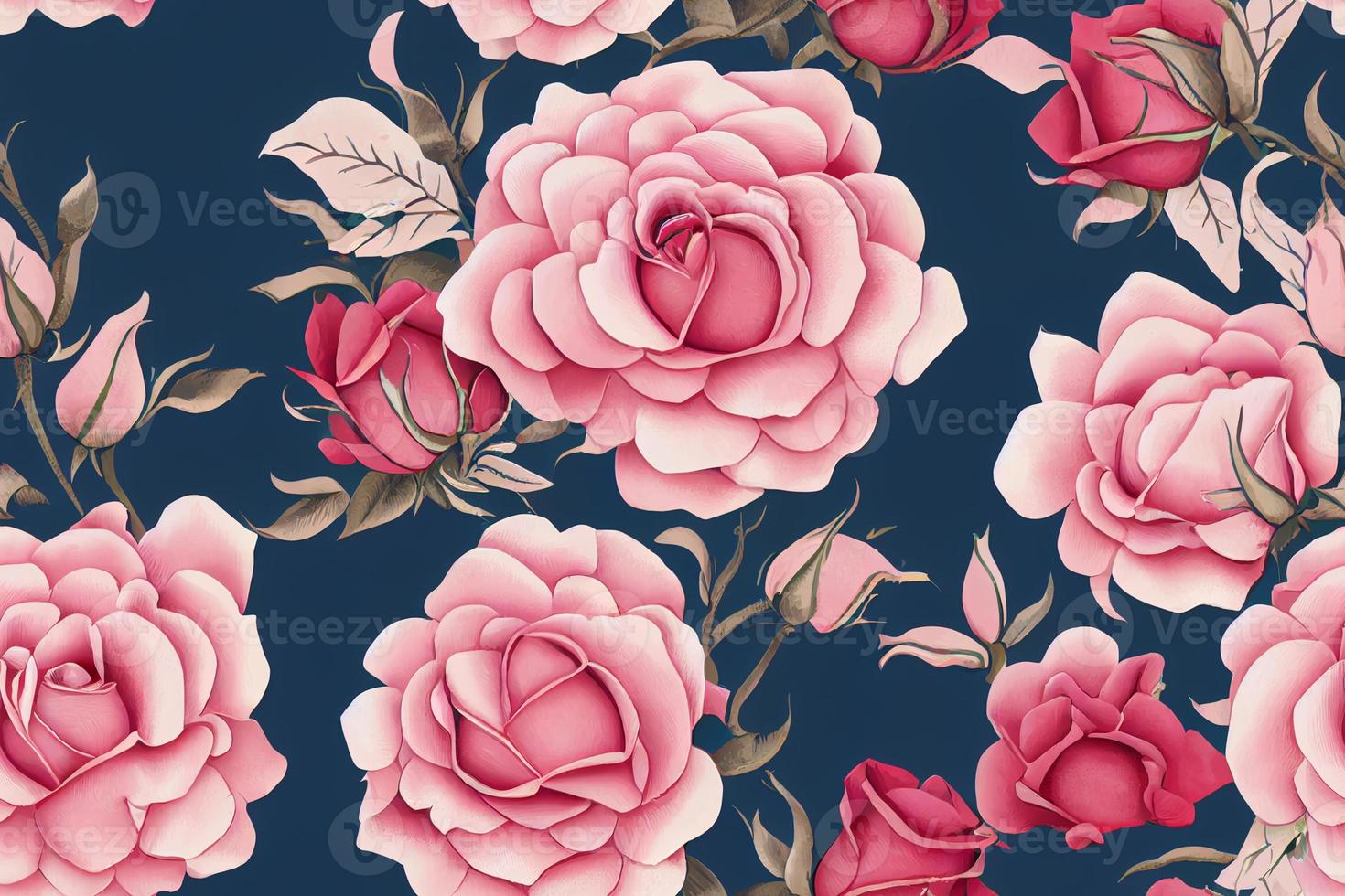 rosa Vintager Rosen-Marineblau-Hintergrundklassiker foto