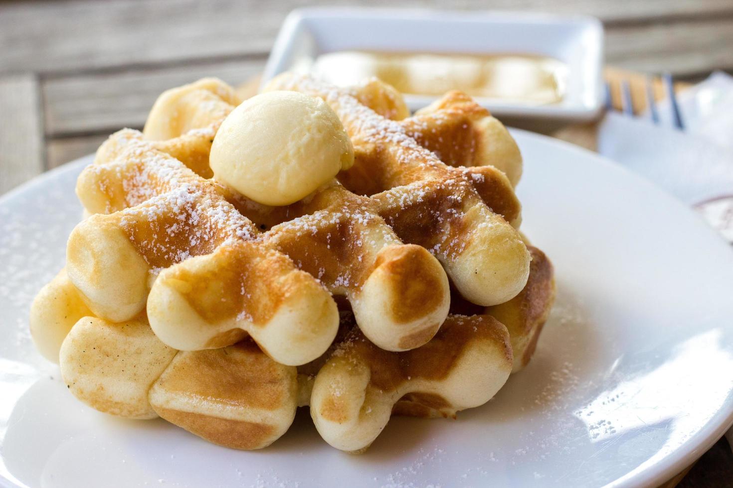 Nahaufnahme von Waffeln foto