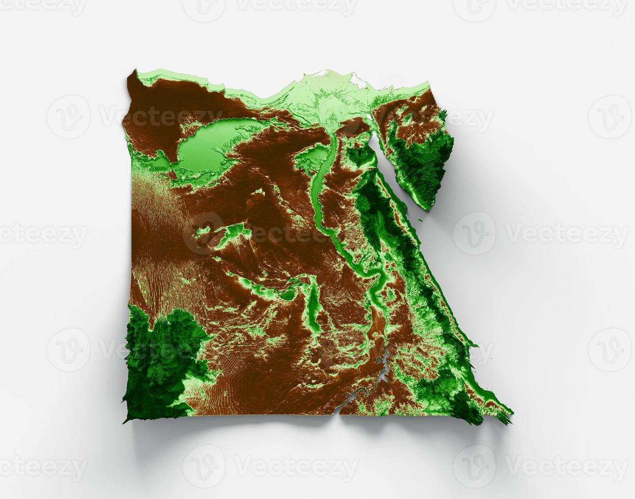 ägypten topografische karte 3d realistische kartenfarbe 3d illustration foto