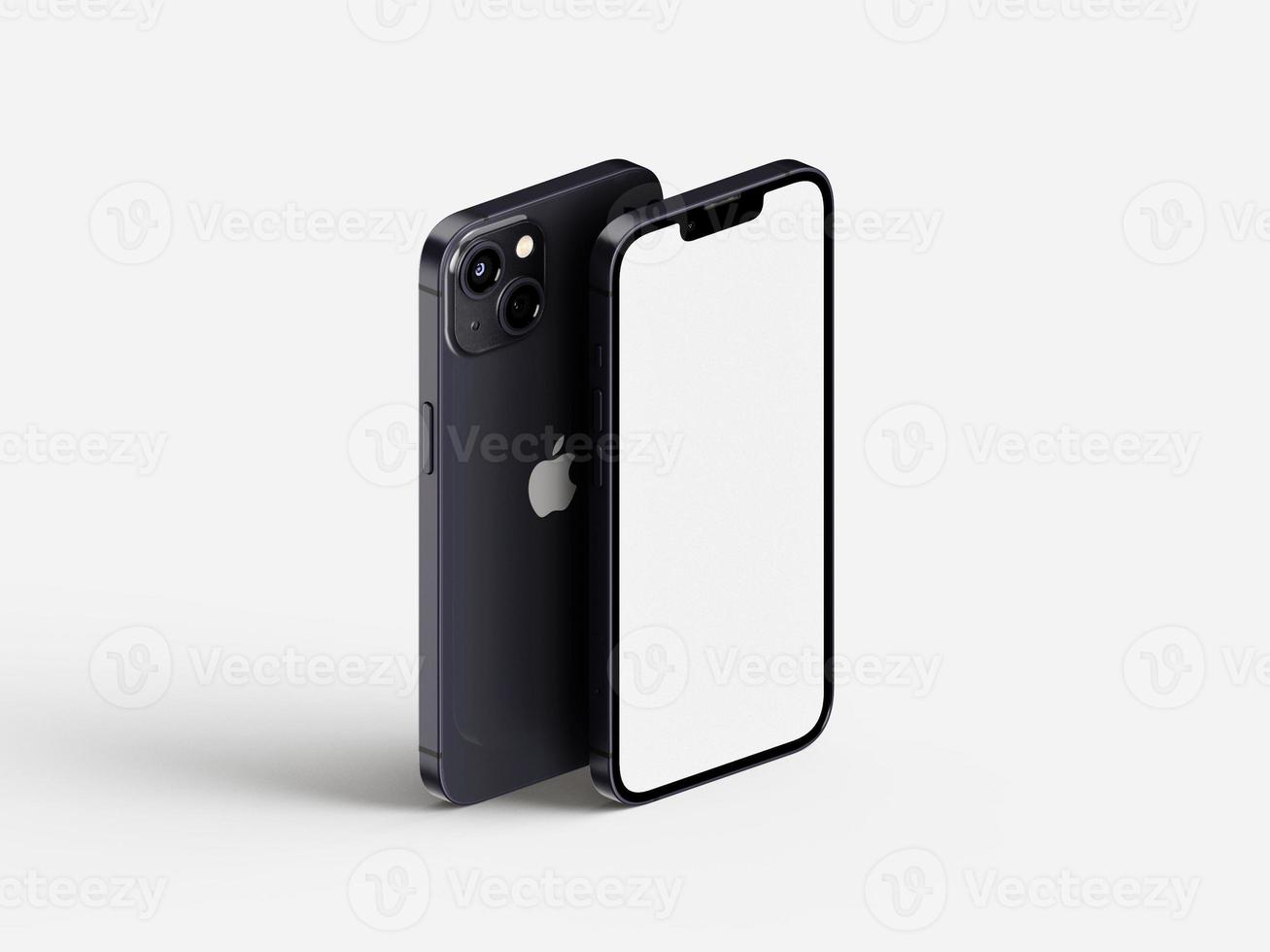 iphone 13 schrift- und rückseitenmodelldesign foto