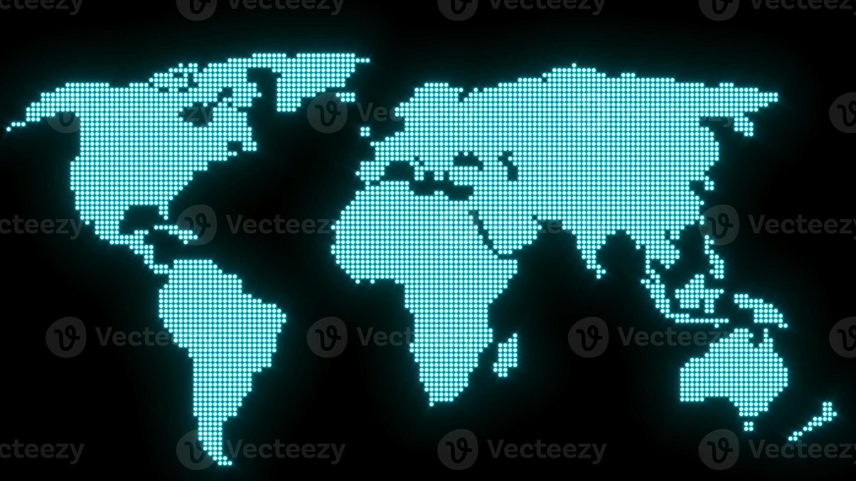 3D-Rendering Illustration Weltkarte leuchtendes Neonlicht für zukünftige Premium-Produkt- und Technologie-Unternehmensfinanzierung foto