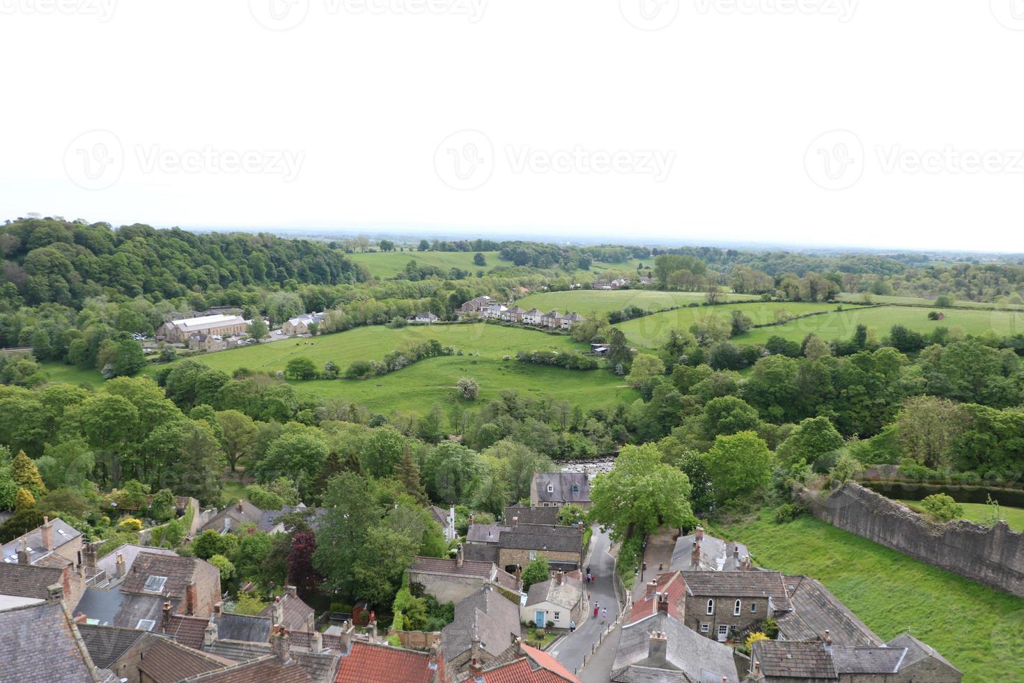 Luftaufnahme der Marktgemeinde Richmond, North Yorkshire foto