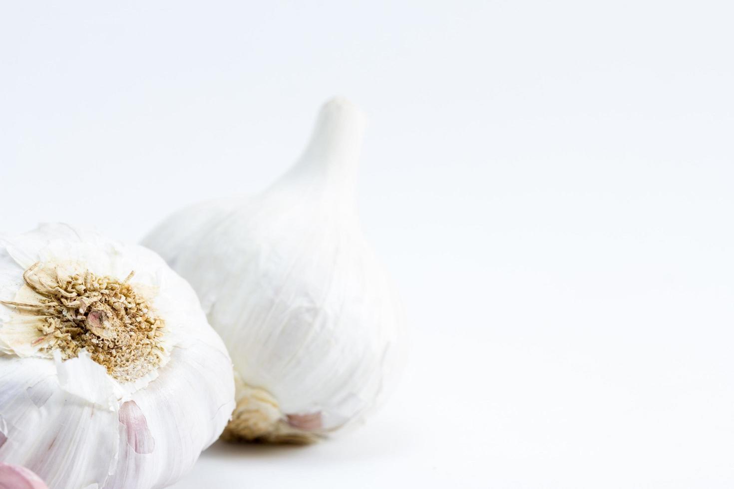 Knoblauch auf weißem Hintergrund foto