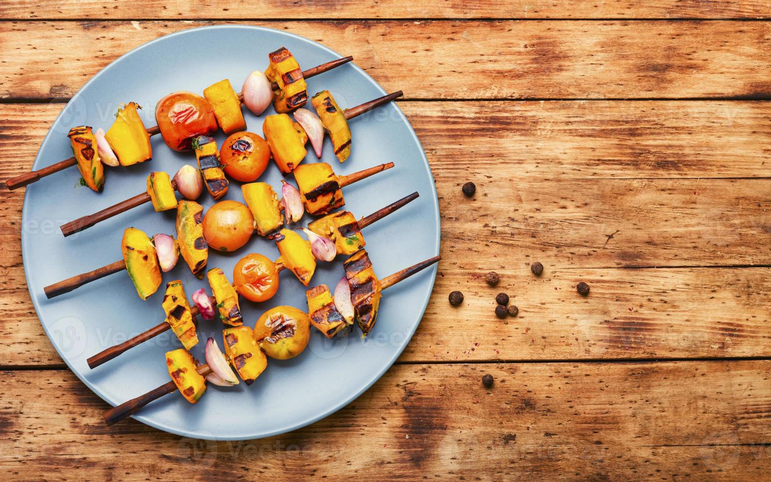 sommergemüsekebab, draufsicht foto