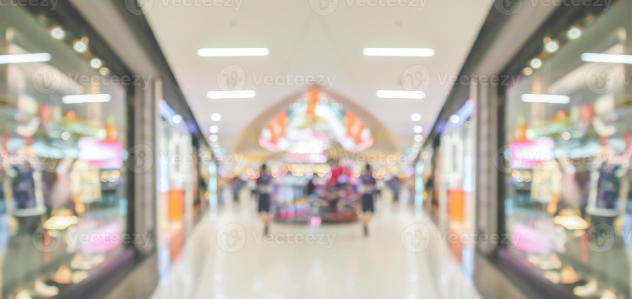 abstrakte Unschärfe modernes Einkaufszentrum Innenhintergrund foto