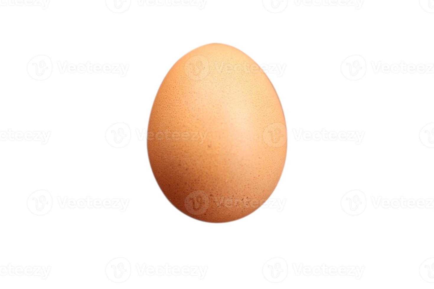 einzelnes braunes Hühnerei lokalisiert auf weißem Hintergrundfoto foto